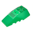 LEGO Green Wedge 6 x 4 Triple Curved with Vents and Hatch Sticker (43712)