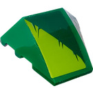 LEGO Green Wedge Curved 3 x 4 Triple with Lime and Green Triangles with Scratch Marks (Left) Sticker (64225)