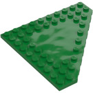 LEGO Green Wedge Plate 10 x 10 without Corner without Studs in Center (92584)