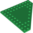 LEGO Green Wedge Plate 10 x 10 without Corner without Studs in Center (92584)