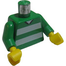 LEGO Verde Blanco y Verde Team Player con Number 18 en la parte trasera Torso (973 / 73403)