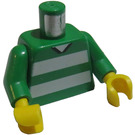 LEGO Grønn Hvit og Grønn Team Player med Number 2 på baksiden Overkropp (973)