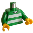 LEGO Grün Weiß und Grün Team Player mit Number 3 auf der Rückseite Torso (973)