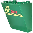 LEGO Green Windscreen 3 x 4 x 4 Inverted with 3 Stripes and "5000", Wheat Spike on Left Side Sticker (4872)