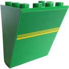 LEGO Green Windscreen 3 x 4 x 4 Inverted with 3 Stripes Sticker (4872)