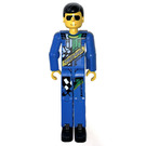 LEGO Guy im Blau Overalls Technic Figur mit Aufkleber