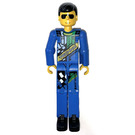 LEGO Guy dans Bleu Overalls Figure technique avec pattes autocollantes