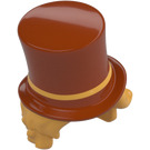 LEGO Hair with Dark Orange Top Hat