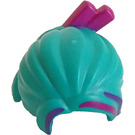 LEGO Hair with Loose Bun and Magenta Chopsticks