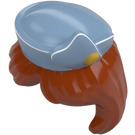 LEGO Hair with Sand Blue Pan Am Hat