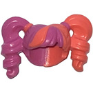 LEGO Hair with Side Pigtails with Coral Side (28798)