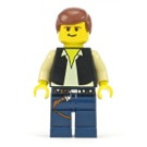 LEGO Han Solo mit Schwarz Weste und Dark Blau Beine mit Gelb Kopf Minifigur