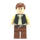 LEGO Han Solo mit Schwarz Weste und Reddish Braun Beine Minifigur (Lächeln)