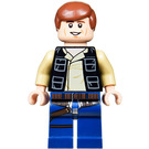 LEGO Han Solo with Black Vest with Pockets and Dark Blue Legs with Smooth Hair Minifigure