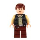 LEGO Han Solo s Černá Vesta s Pockets a Reddish Hnědá Nohy Minifigurka