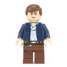 LEGO Han Solo jossa Dark Sininen Open Takki ja Reddish Ruskea Jalat Minihahmo