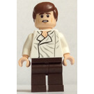 LEGO Han Solo with White Shirt with Wrinkles and Dark Brown Legs with Smooth Hair Minifigure