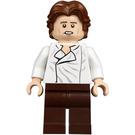 LEGO Han Solo met Wit Shirt met Wrinkles en Dark Bruin Poten met Golvend Haar Minifiguur