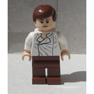 LEGO Han Solo with White Shirt with Wrinkles and Reddish Brown Legs (Somber / Closed Eyes) Minifigure