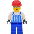 LEGO Harbour Worker with Blue Striped Overalls Bib Minifigure