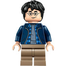 LEGO Harry Potter with Dark Blue Jacket and Dark Tan Legs with Plaid Shirt Minifigure