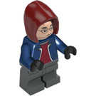 LEGO Harry Potter with Dark Blue Jacket and Gray Medium Legs with Dark Red Hood Minifigure