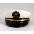LEGO Hat with Brim with Black Visor and Gold Anchor (12895)