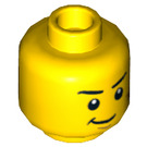 LEGO Head - Two Sided (Scared/Confident Smirk) with Dark Orange Scratches (Recessed Solid Stud) (3626 / 73695)