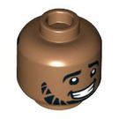 LEGO Kopf mit Beard und Haar auf Der Rücken mit Zigzag Lines (Einbau-Vollbolzen) (3626 / 100328)