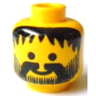 LEGO Head with Black Beard (Safety Stud) (3626)