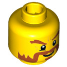 LEGO Kopf mit Dark Orange Beard und bushy Eyebrows (Einbau-Vollbolzen) (13466 / 74305)