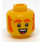 LEGO Head with Ginger Sideburns (Recessed Solid Stud) (3626)