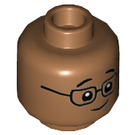 LEGO Head with Glasses and Smile / Tongue Sticking Out (Recessed Solid Stud) (3626 / 89415)