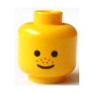 LEGO Head with Grin and Red Nose Freckles (Safety Stud) (3626)