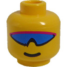 LEGO Head with Large Blue Sunglasses (Safety Stud) (3626)