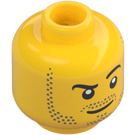 LEGO Hoofd met Smirk en Stoppels Baard (Verzonken solide nop) (3626 / 37501)