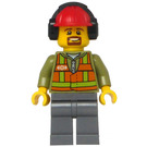 LEGO Heavy-Haul Tog Conductor med Hovedtelefoner Minifigur