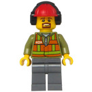 LEGO Heavy-Haul Trein Conductor met Headphones minifiguur