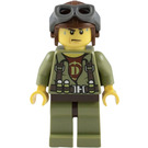 LEGO Helicopter Pilot with Olive Green Outfit Minifigure