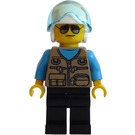 LEGO Helikopter Pilot med Hvit Hjelm og Solbriller Minifigur