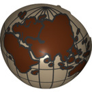 LEGO Hemisphere 2 x 2 Hälfte (Minifig Helm) mit Eastern Hemisphere Globe (12214 / 47502)