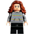 LEGO Hermione Granger с Сив Striped Суичър с качулка и Черно Крака Минифигурка