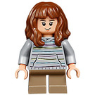 LEGO Hermione Granger met Grijs Striped Hoodie en Donker zandbruin Benen Minifiguur