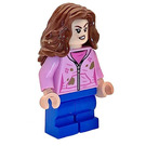 LEGO Hermione Granger met Roze Muddy Hoodie (Open Mond) Minifiguur