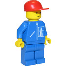 LEGO Highway worker s Modrá Nohy a Červená Víčko Minifigurka