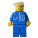 LEGO Highway worker with blue legs and white cap Minifigure