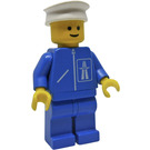 LEGO Highway worker with blue legs and white hat Minifigure