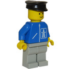 LEGO Highway worker with light gray legs and black police hat Minifigure