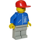 LEGO Highway Worker mit rot Deckel und Light Grau Beine Minifigur