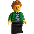 LEGO Hiker med Grøn Jakke og Spiky Hår Minifigur